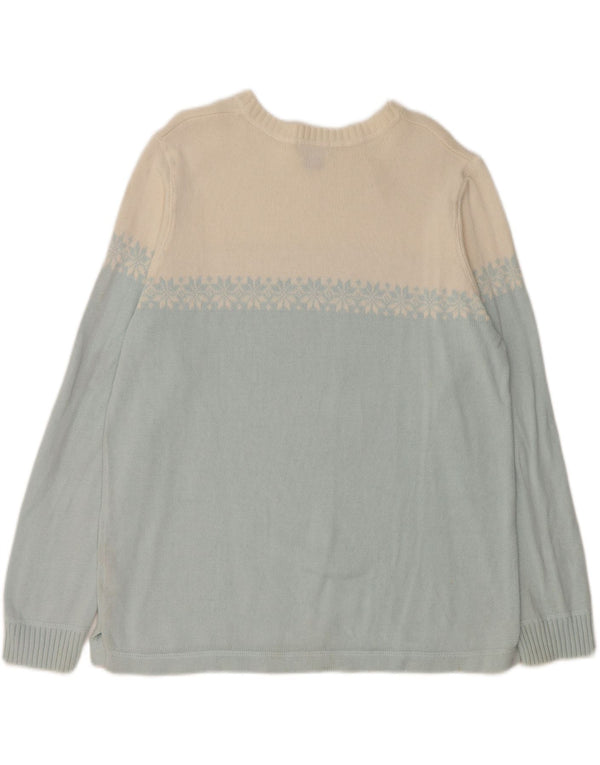 Maglione da donna con scollo a barca Eddie Bauer UK 16 Large Blue Colourblock