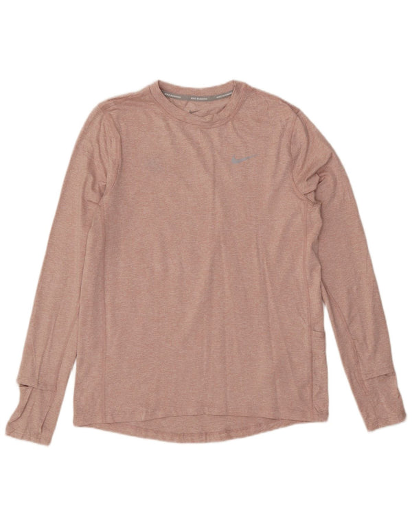 Maglia da running Nike da donna a manica lunga UK 10 Small in poliestere screziato rosa
