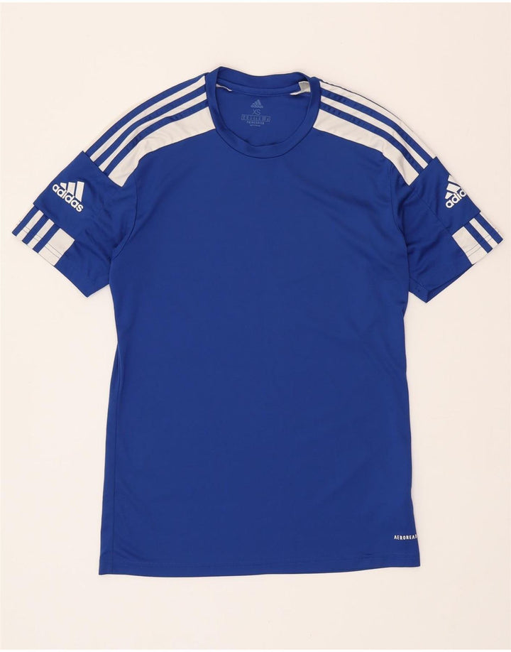 T-shirt ADIDAS da uomo Aeroready XS blu in poliestere color block