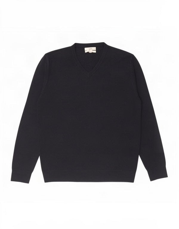 Maglione da uomo con scollo a V Marks & Spencer grande in acrilico blu navy