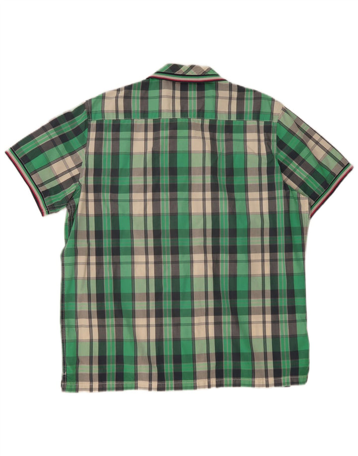 Camicia a maniche corte da uomo Kangaroos XL in cotone a quadri verdi