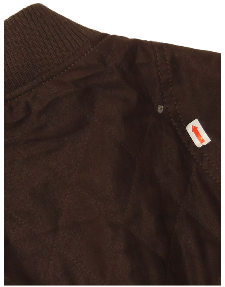 Giubbotto bomber trapuntato da uomo Zara UK 38 Poliestere marrone medio