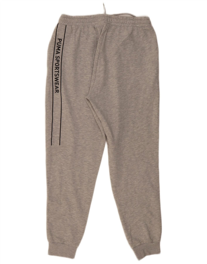 Pantaloni da tuta con grafica PUMA da uomo, pantaloni da jogging, grandi, in cotone grigio screziato