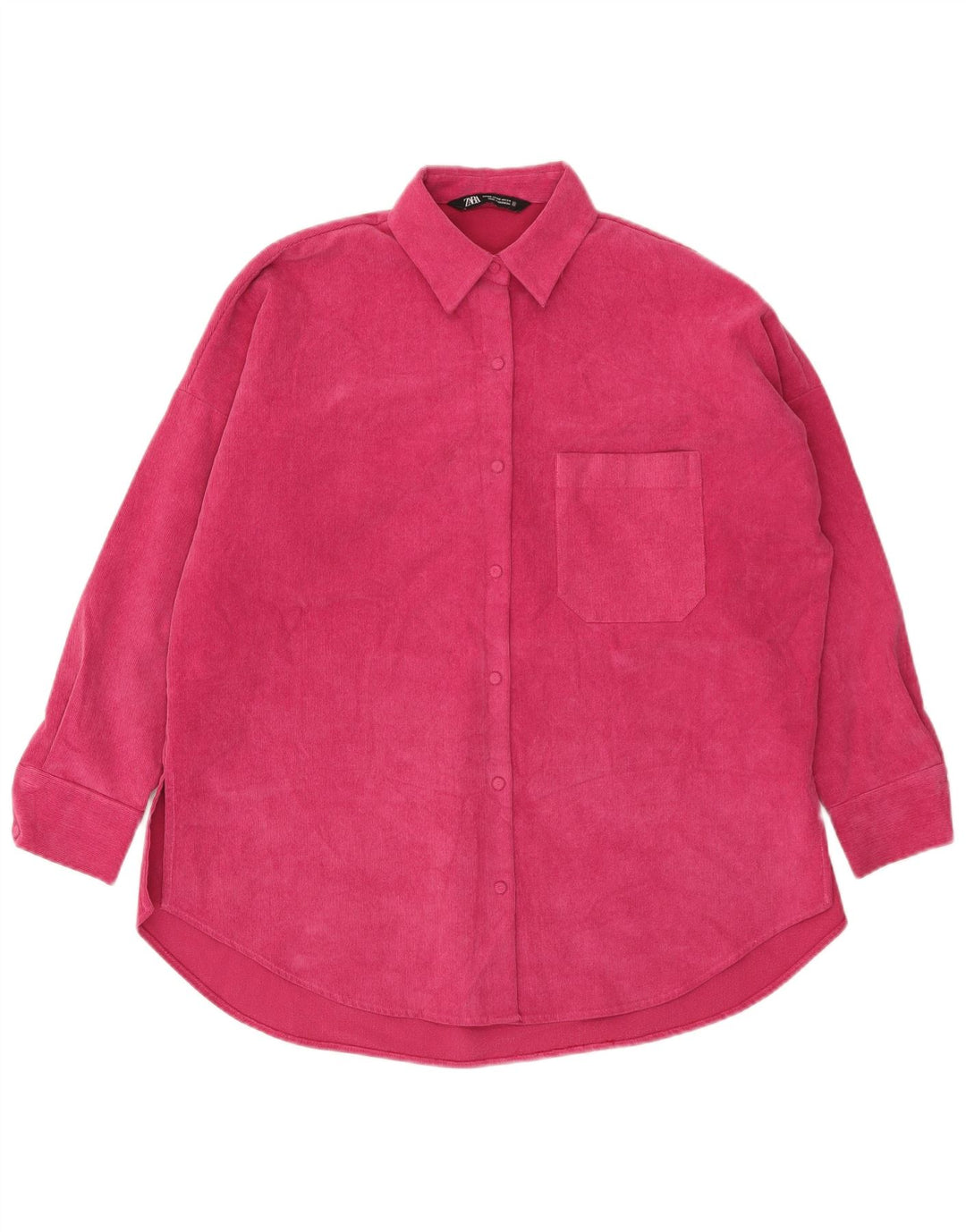 Camicia oversize in flanella da donna Zara UK 6 XS poliestere rosa