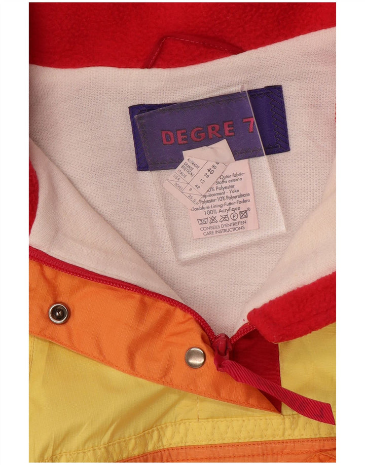 Giacca da sci anorak da donna con cappuccio Degre 7 UK 12 Colorblock giallo medio