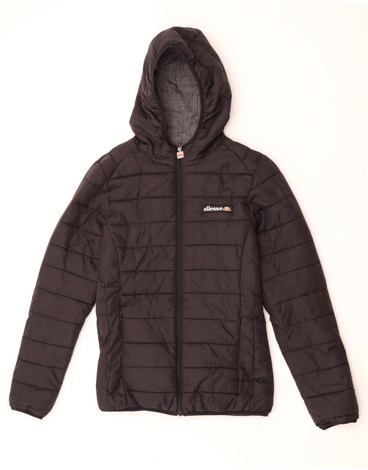 Giacca imbottita reversibile con cappuccio da donna Ellesse UK 10 piccola in nylon grigio