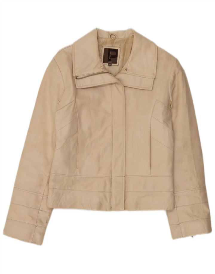 Giacca In Pelle Donna Conbipel IT 42 Beige Medio