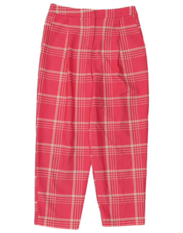 Pantaloni corti da donna vestibilità ampia Topshop UK 10 piccoli W28 L26 quadri rosa