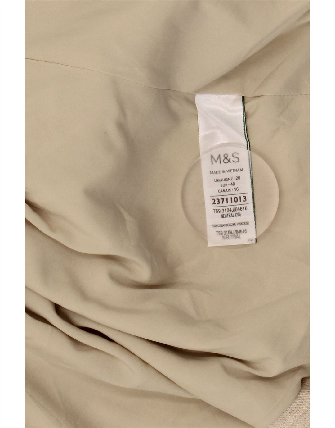 MARKS & SPENCER Giacca blazer aperta da donna UK 20 2XL Lino beige