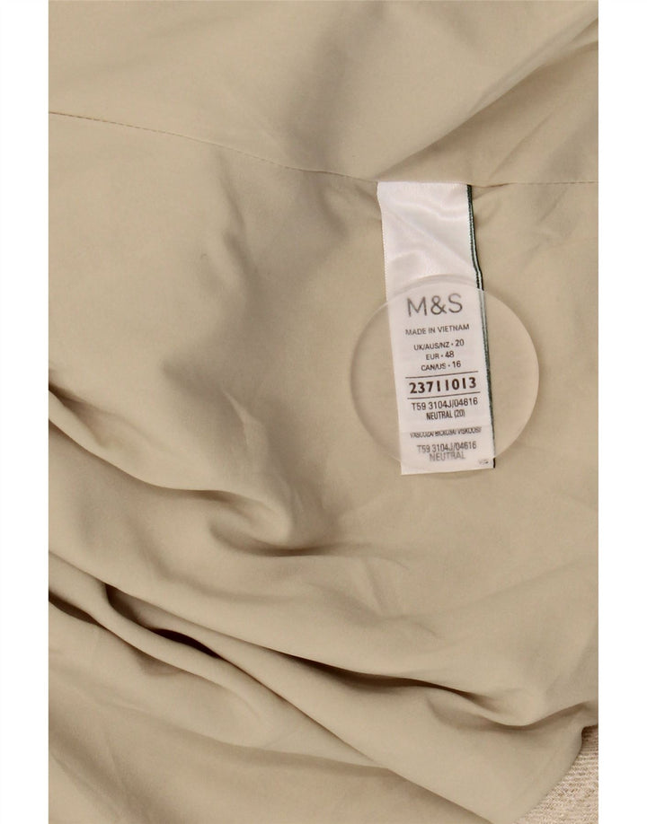 MARKS & SPENCER Giacca blazer aperta da donna UK 20 2XL Lino beige