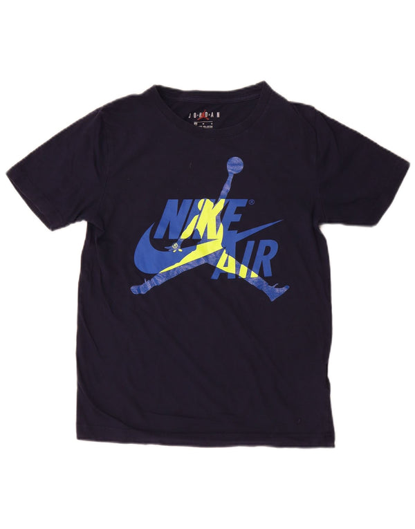 T-shirt grafica Jordan da bambino, 10-11 anni, in cotone blu navy medio