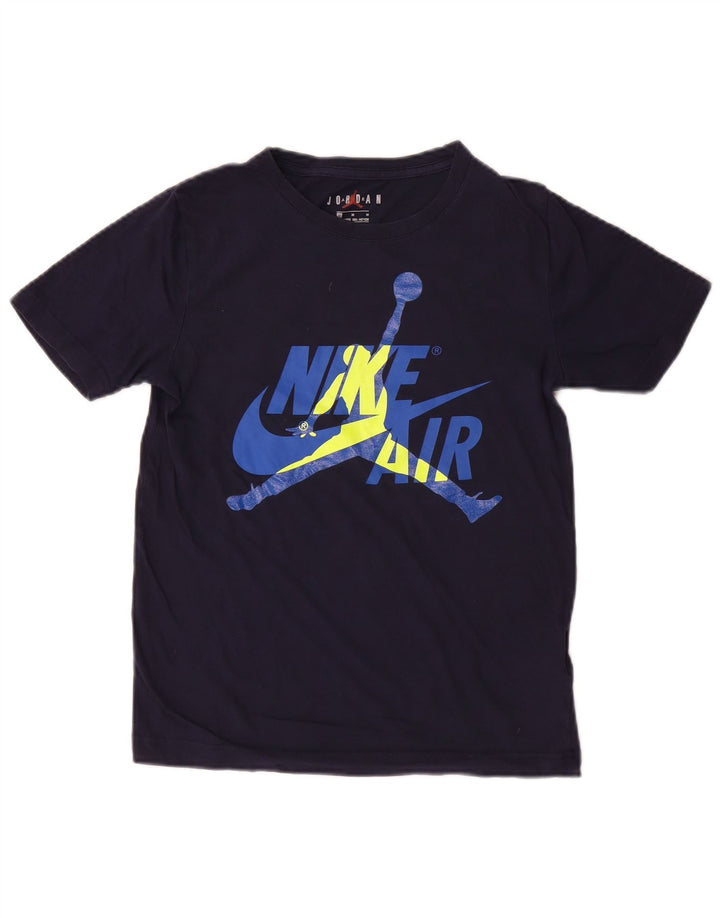 T-shirt grafica Jordan da bambino, 10-11 anni, in cotone blu navy medio