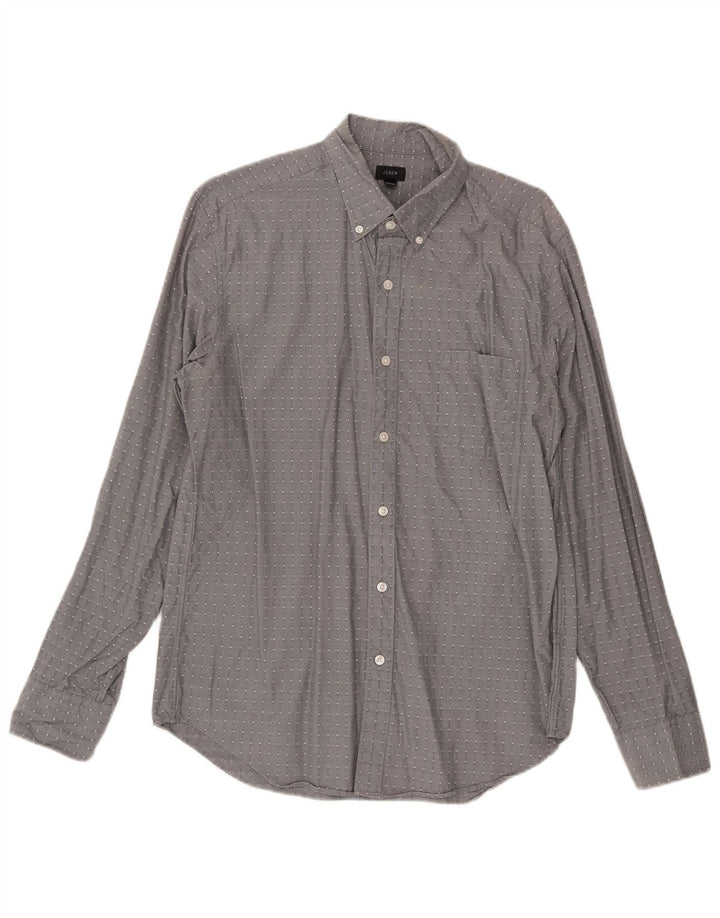 Camicia da uomo J. Crew in cotone geometrico grigio medio