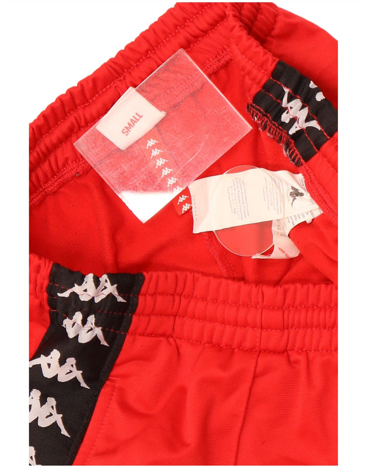 Pantaloncini sportivi grafici da uomo Kappa Small in poliestere color block rosso