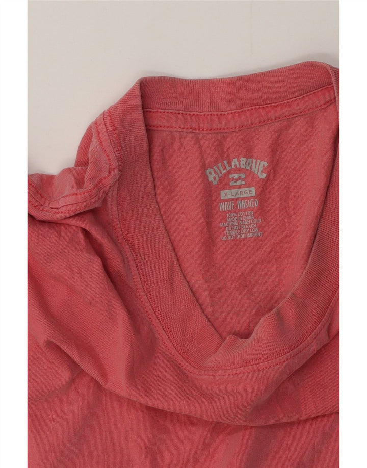 Maglietta grafica da uomo Billabong Top XL in cotone rosa