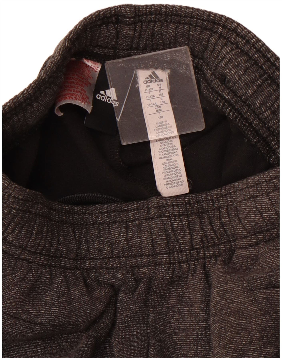 Pantaloni da tuta ADIDAS per ragazze, pantaloni da jogging, 11-12 anni, cotone grigio screziato