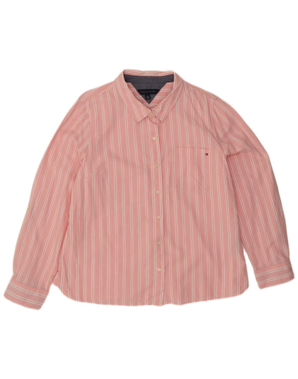 Camicia da donna Tommy Hilfiger UK 18 XL cotone a righe rosa