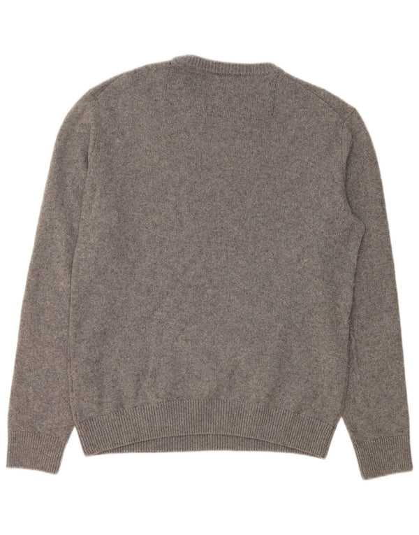 Maglione maglione girocollo da uomo HUGO BOSS in cotone grigio medio