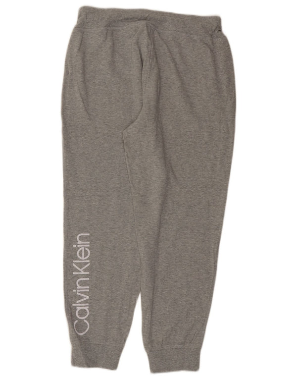 Calvin Klein Womens Graphic Tracksuit Trousers Joggers UK 14 Large Grey