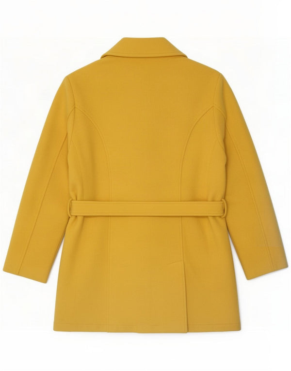 Mona Lisa Womens Pea Coat UK 12 Medium Yellow Wool