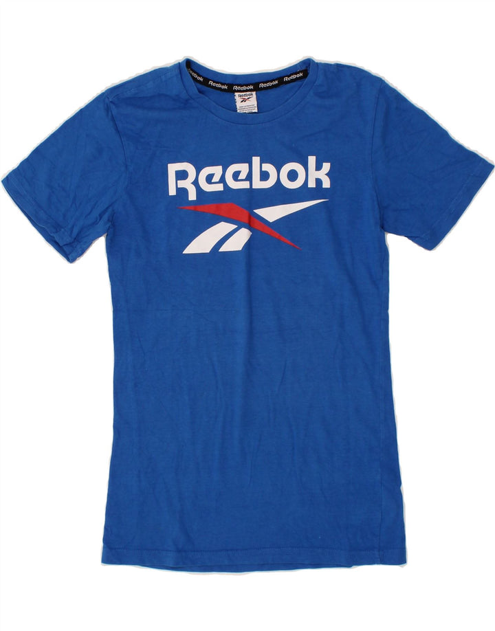 REEBOK Boys Graphic T-Shirt Top 13-14 Years Blue Cotton Vintage Reebok and Second-Hand Reebok from Messina Hembry 