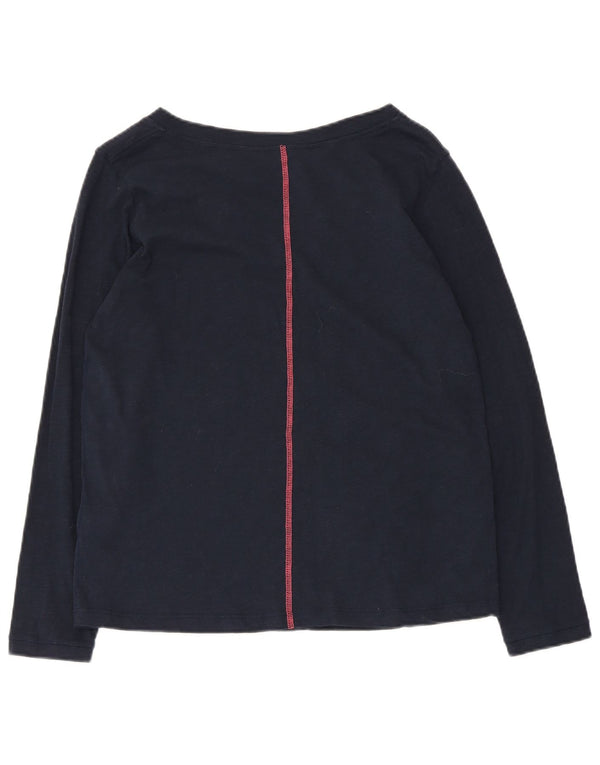 Top da donna a maniche lunghe White Stuff UK 12 cotone medio blu navy