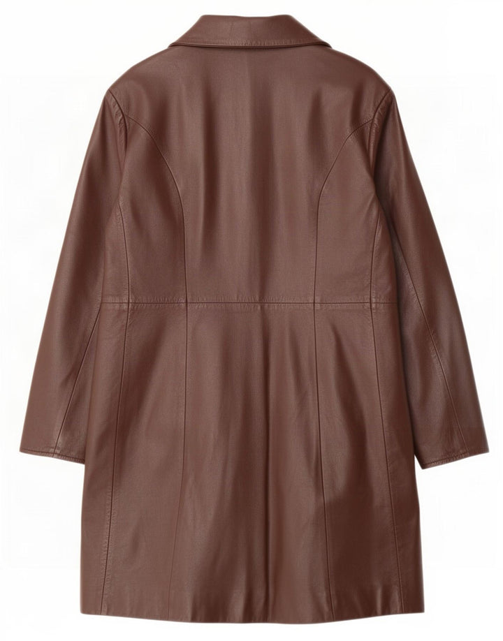 Cappotto in pelle vintage da donna IT 48 XL Marrone