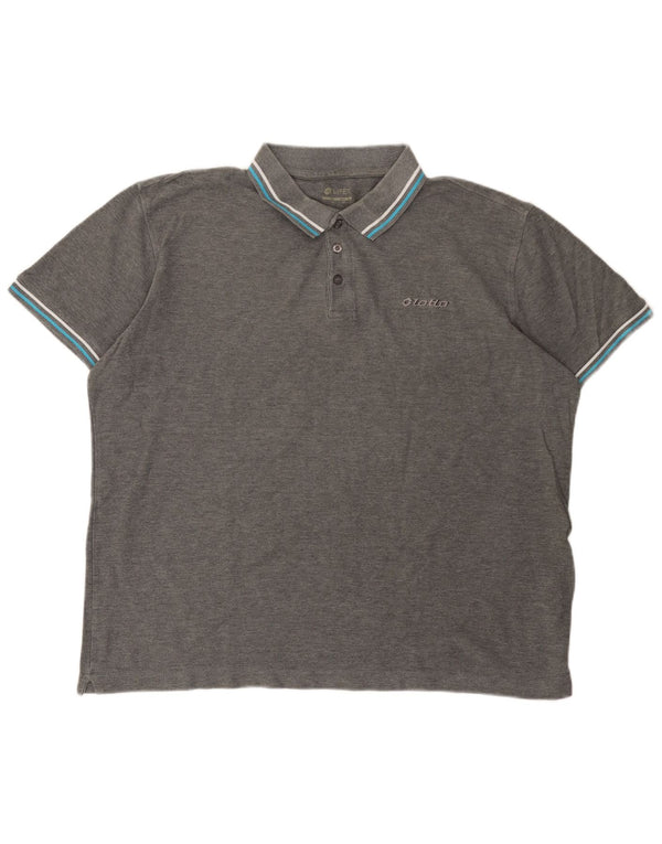 Polo da uomo Lotto Life 2XL in cotone grigio