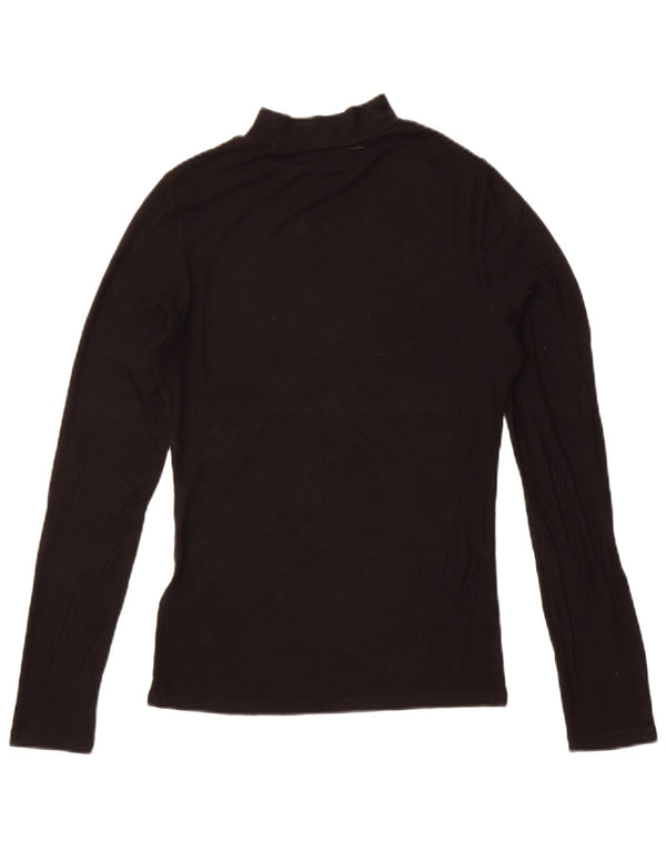 Ted Baker Top da donna a maniche lunghe taglia 2 piccolo in viscosa nera