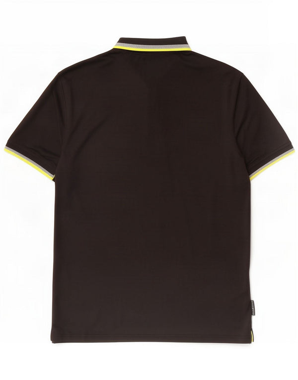 Dkny Polo da golf da uomo grande nera in poliestere