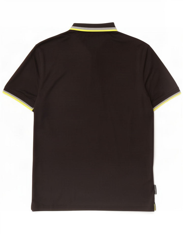 Dkny Polo da golf da uomo grande nera in poliestere