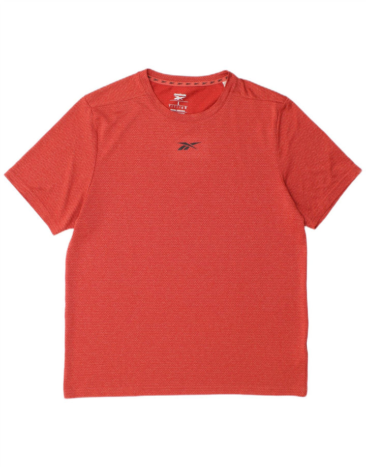 T-shirt Reebok da uomo Top Large rossa in poliestere