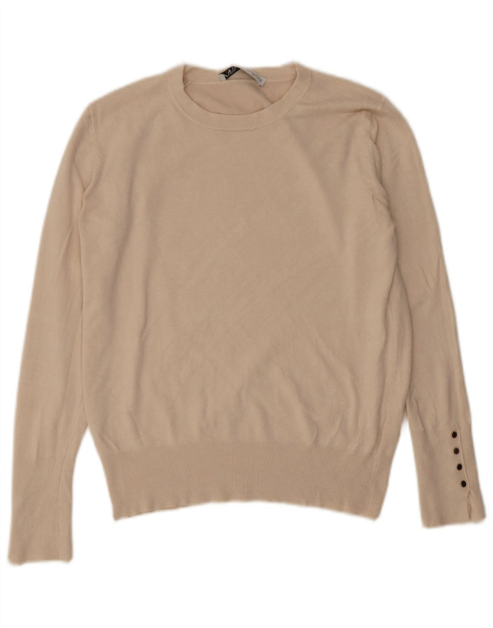 Maglione maglione girocollo da donna Zara UK 12 Beige medio