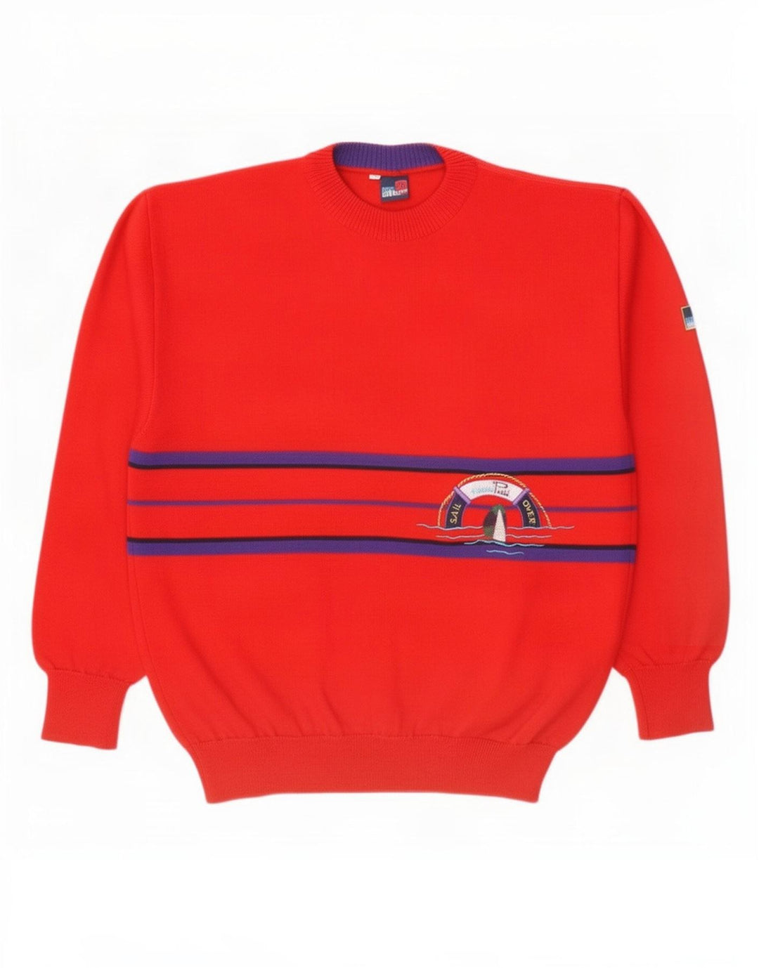 Maglione maglione girocollo da uomo Evan Pull XL lana a righe rosse