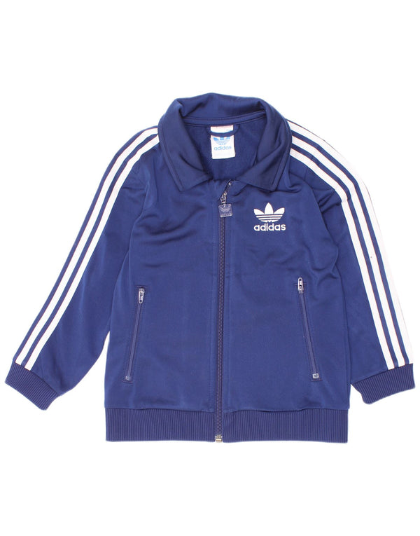 Giacca da tuta da ragazzo Adidas 3-4 anni in poliestere blu navy
