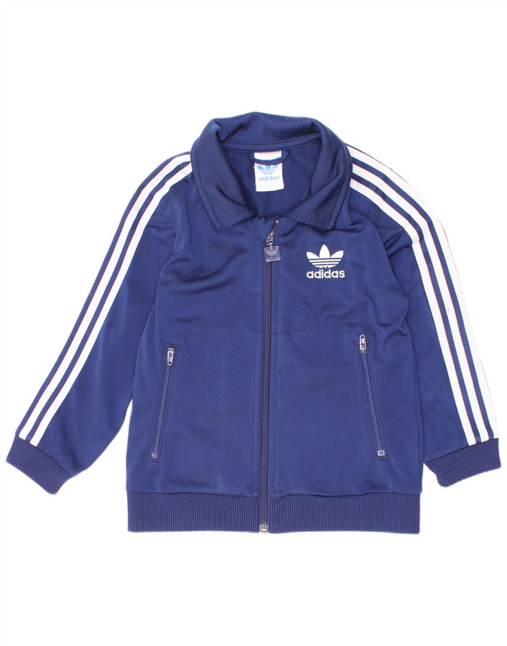 Giacca da tuta da ragazzo Adidas 3-4 anni in poliestere blu navy