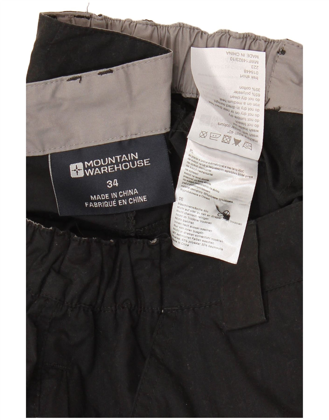 MOUNTAIN WAREHOUSE Pantaloncini cargo da uomo W34 Large in cotone nero