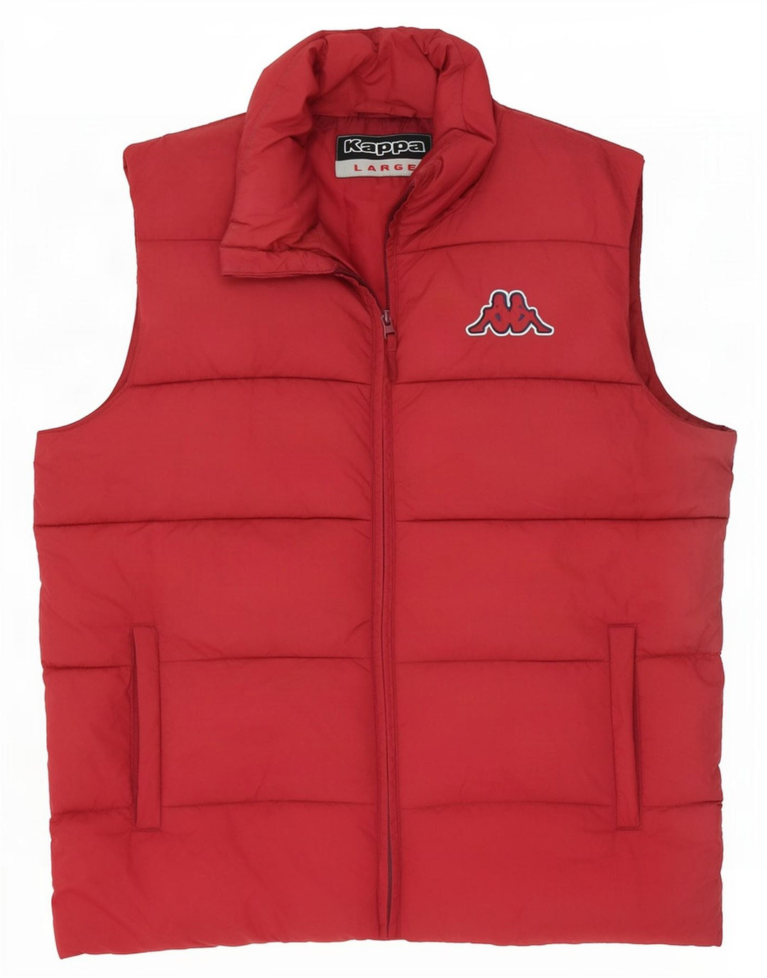 Gilet imbottito da uomo Kappa UK 40 Large rosso in poliammide