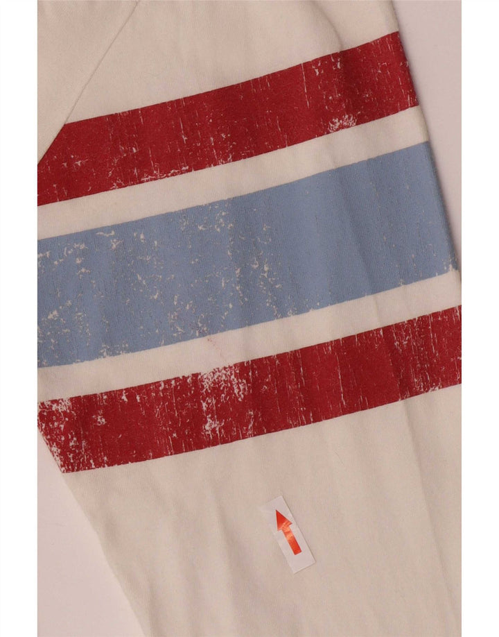 Woolrich Top grafico da uomo a maniche lunghe in cotone bianco grande