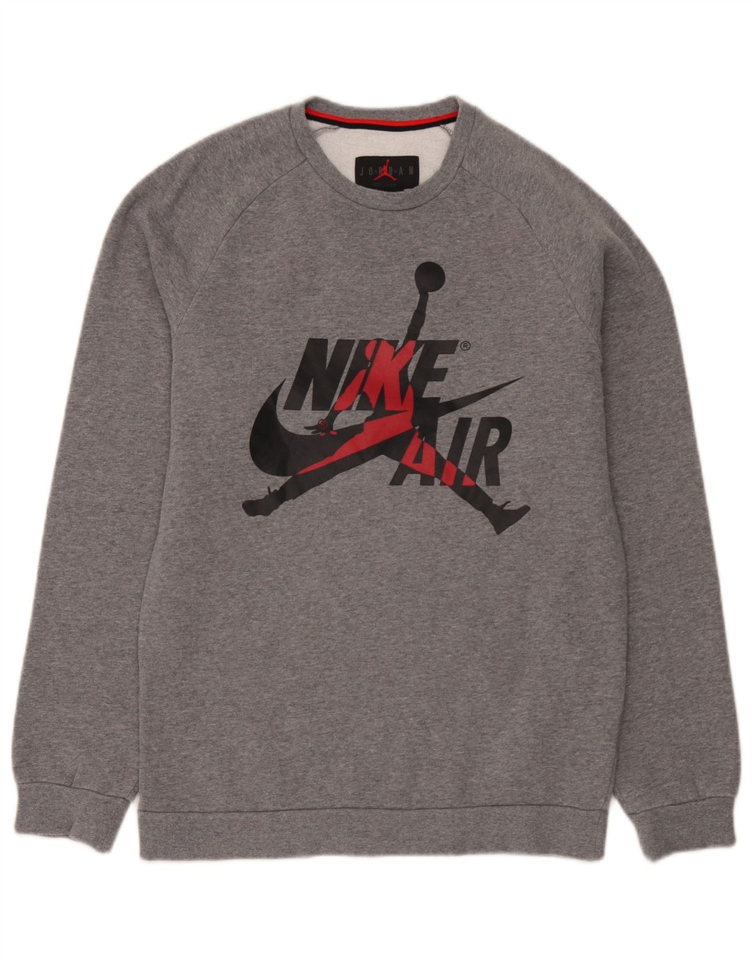 Felpa con grafica Jordan da uomo, piccola, in cotone grigio screziato