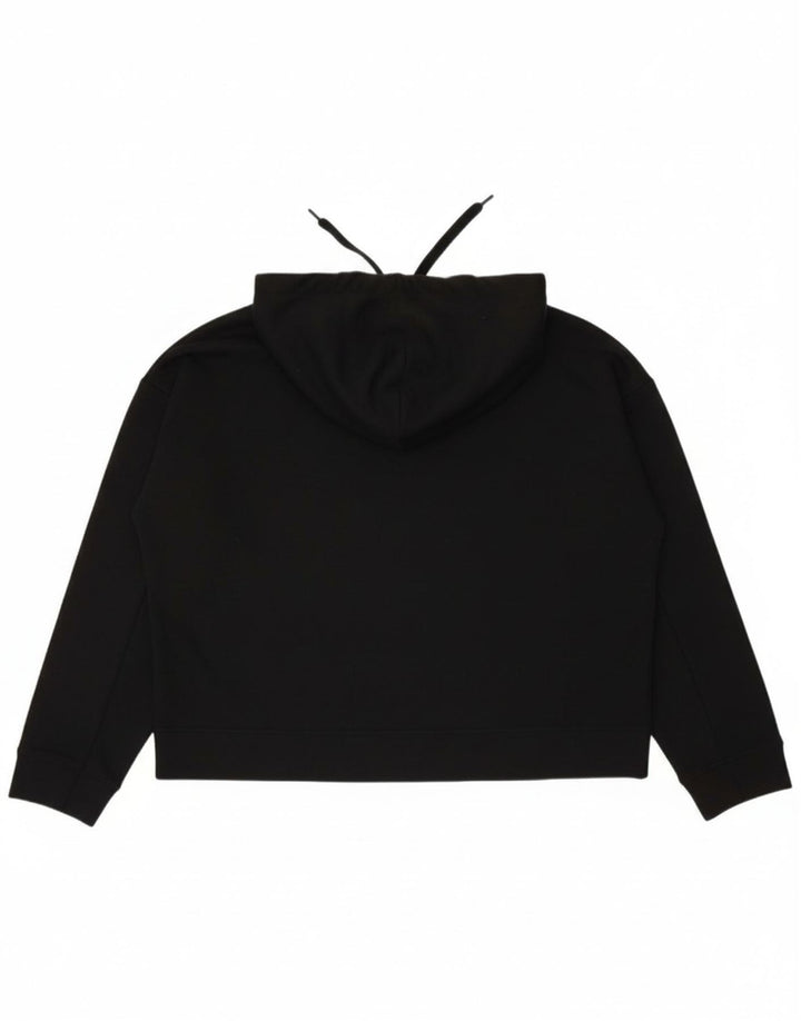 PUMA Womens Oversized Graphic Hoodie Jumper UK 14 Large Black