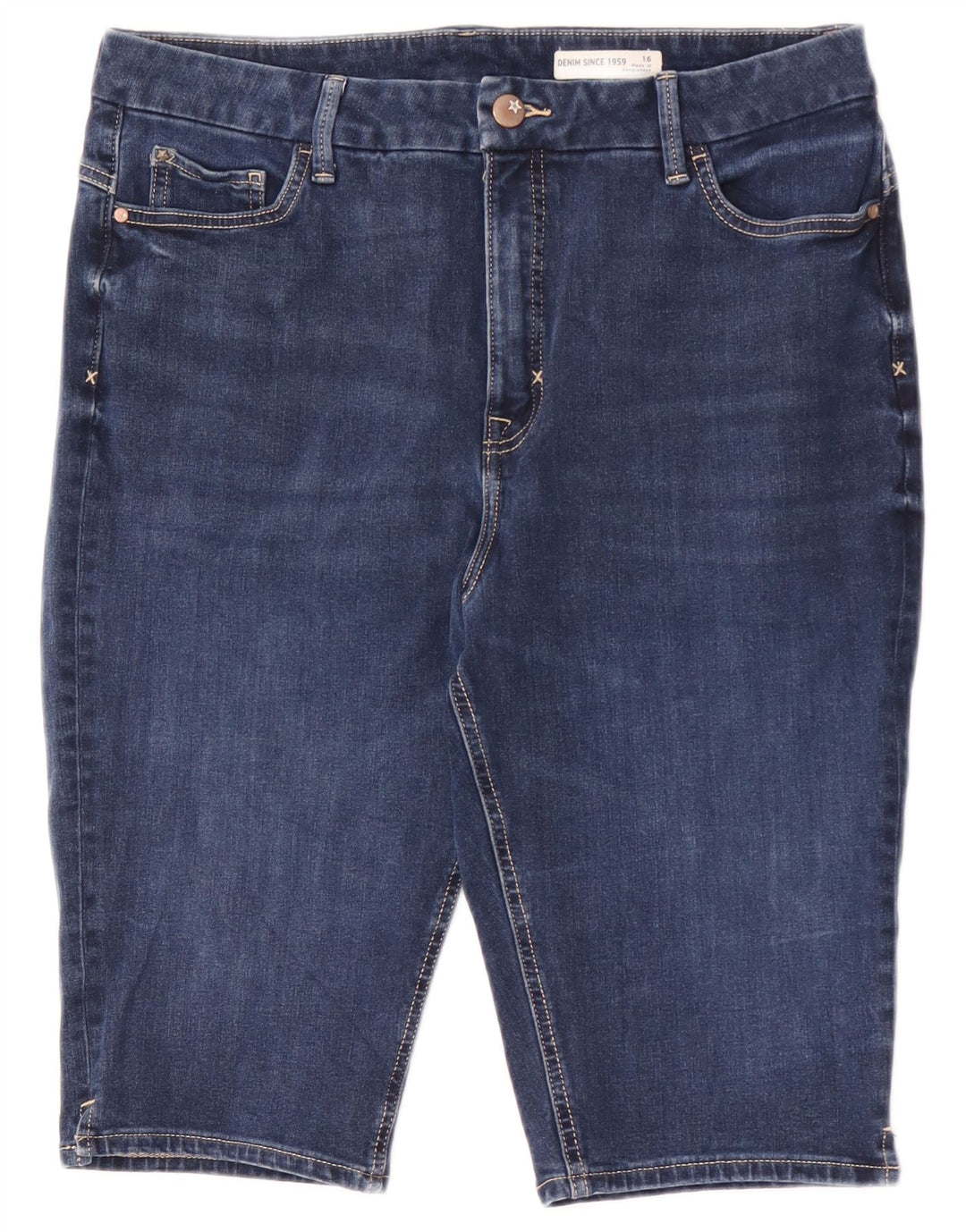 Pantaloncini di jeans da donna Marks & Spencer UK 16 Large W34 Cotone blu