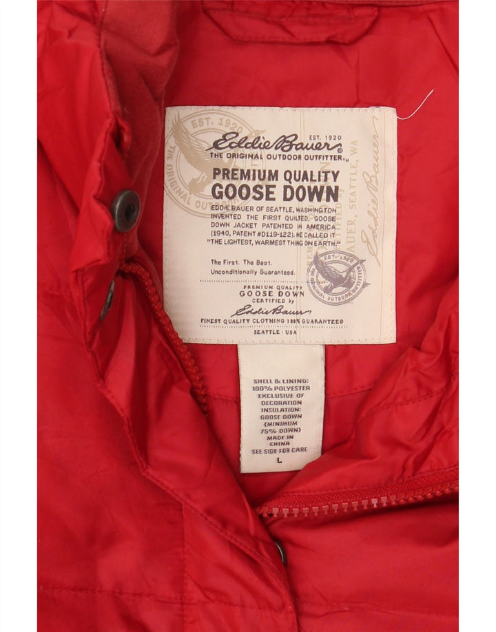 Giacca imbottita da donna Eddie Bauer UK 16 grande poliestere rosso