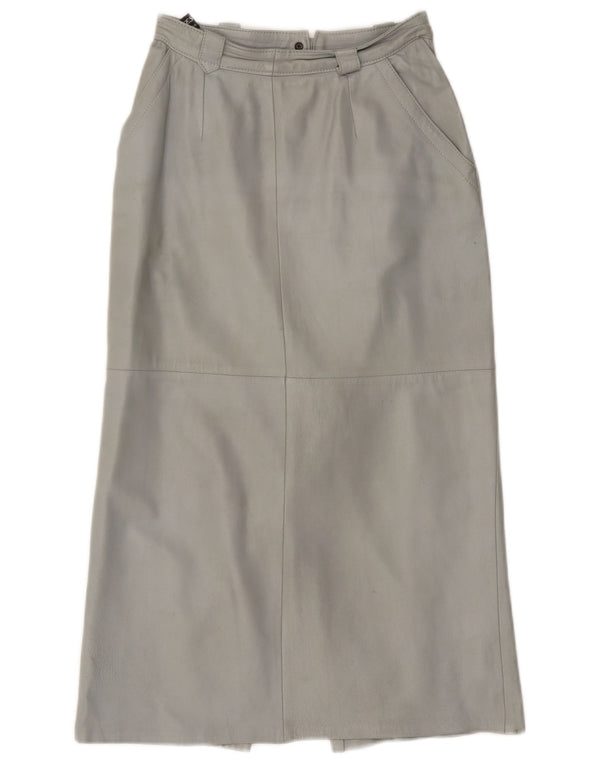 Gonna in pelle vintage da donna W36 XL in pelle grigia
