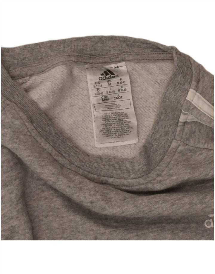 ADIDAS Womens Oversized Sweatshirt Jumper UK 12/14 Medium Grey Cotton