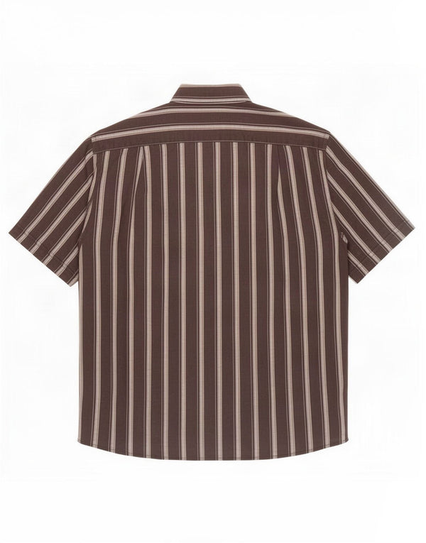 Camicia da uomo a maniche corte Roccobarocco taglia 40 15 1/2 media a righe nere