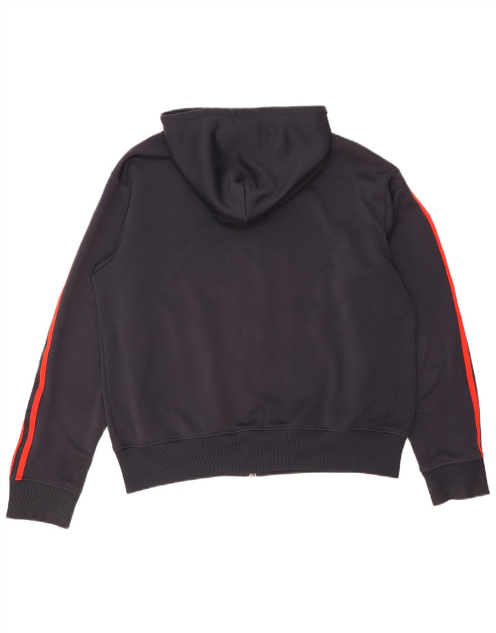Felpa con cappuccio e zip Adidas da uomo XL in poliestere blu navy