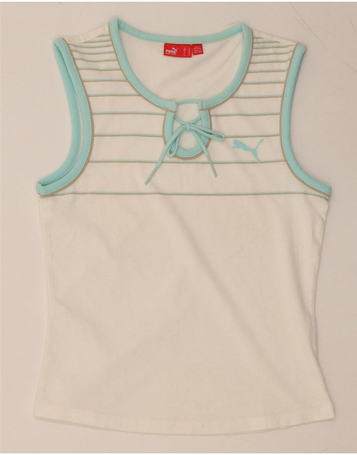 Canotta grafica da donna PUMA UK 12 Medium White Striped