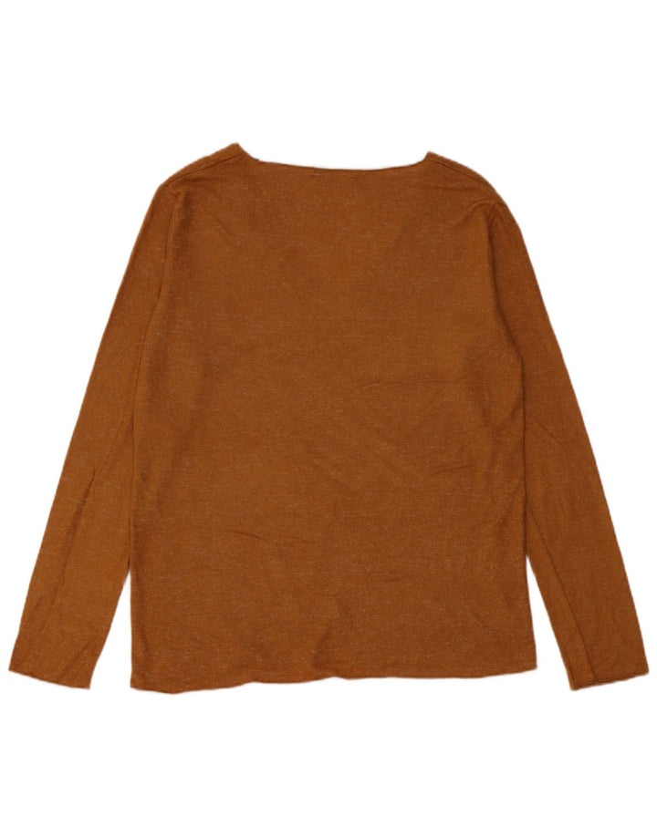 Top Zara da donna a maniche lunghe UK 14 grande marrone