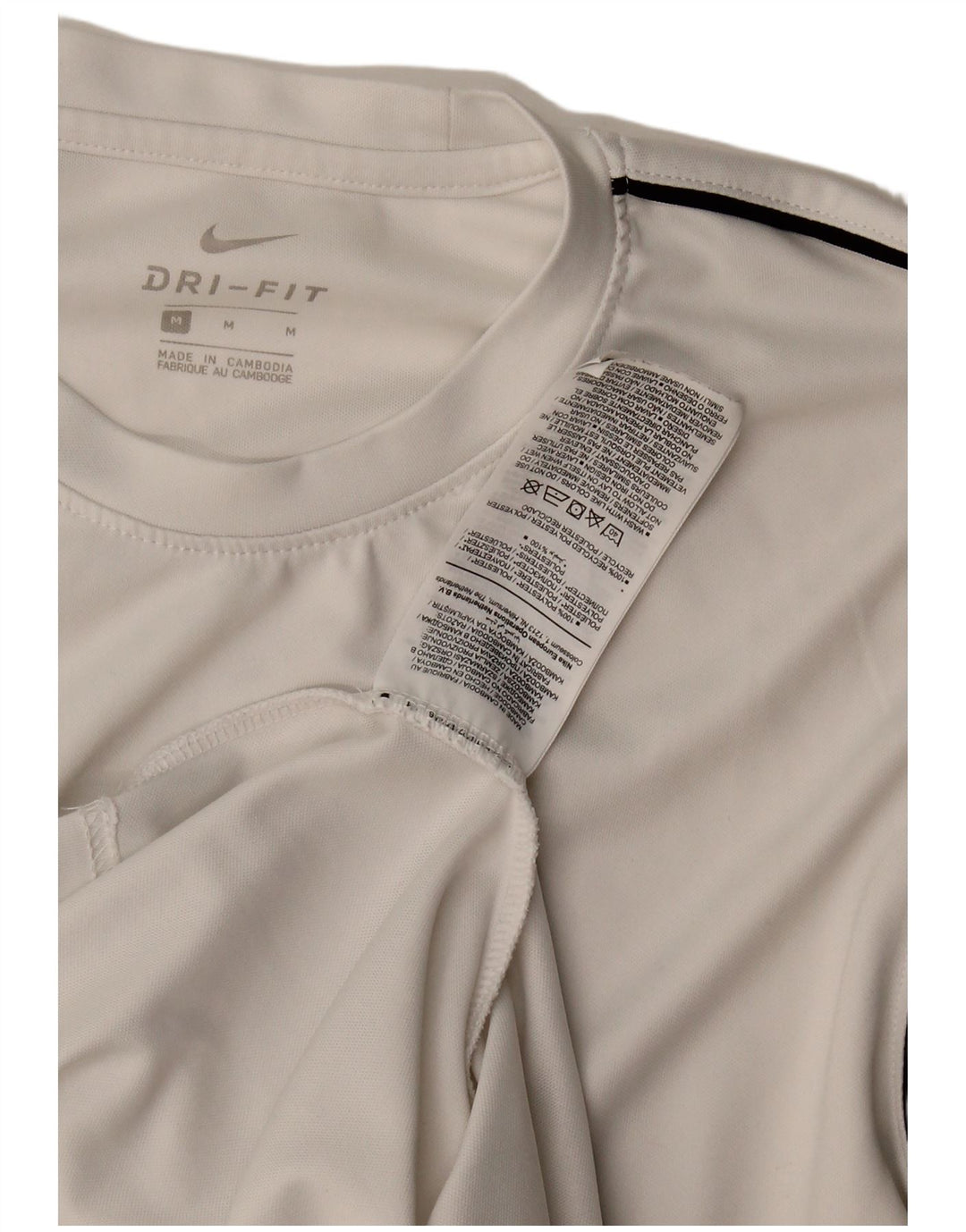 T-shirt Nike Dri Fit da uomo, top in poliestere bianco medio